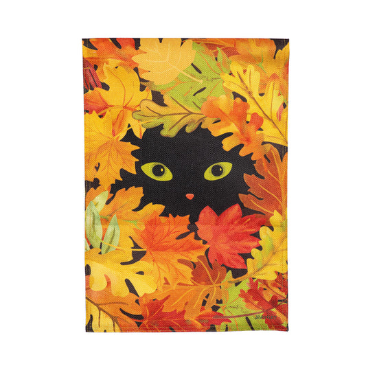 Peekaboo Cat Printed Burlap House Flag; Polyester 28"x44"