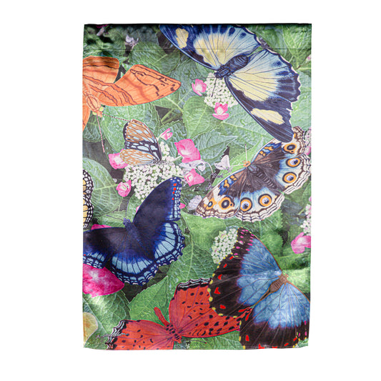 Hello Butterflies Lustre House Flag; Polyester 29"x43"