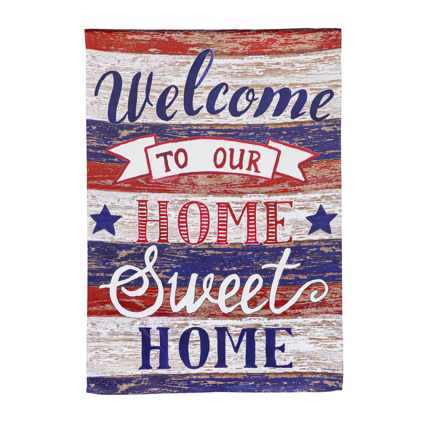 Patriotic Farmhouse Home Sweet Home House Flag