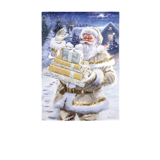 Santa & Presents Printed Suede House Flag; Polyester 29"x43"