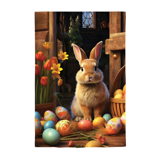 Hoppy Easter Suede House Flag; Polyester