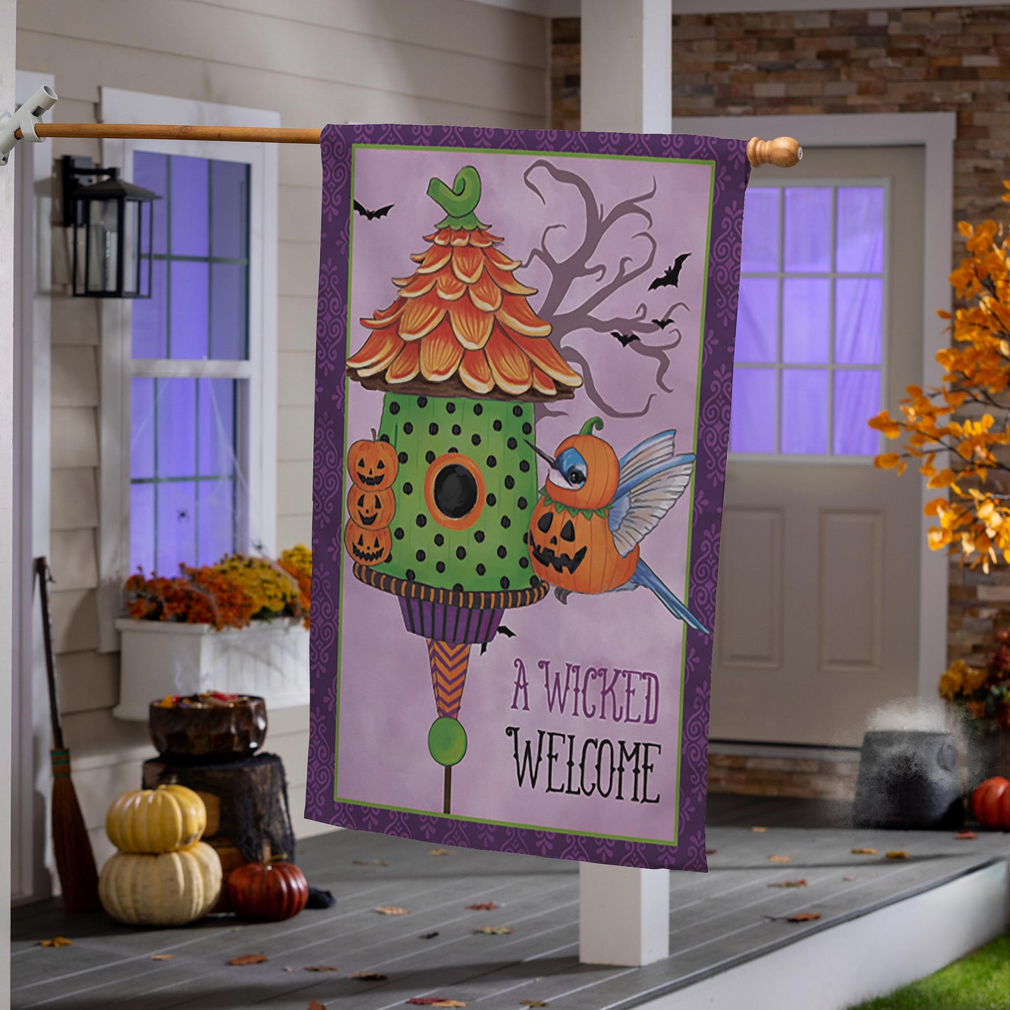Trick or Tweet Suede House Flag; Polyester 29"x43"