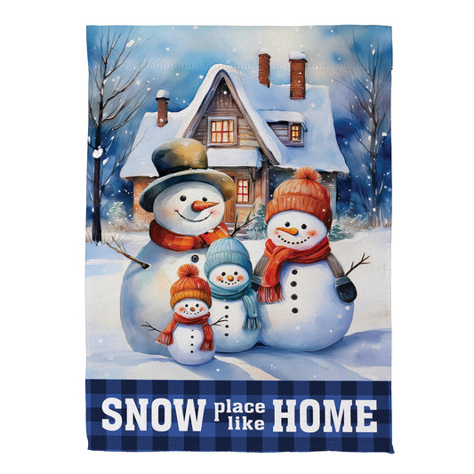 Snow Place Like Home Suede House Flag; Polyester 29"x43"