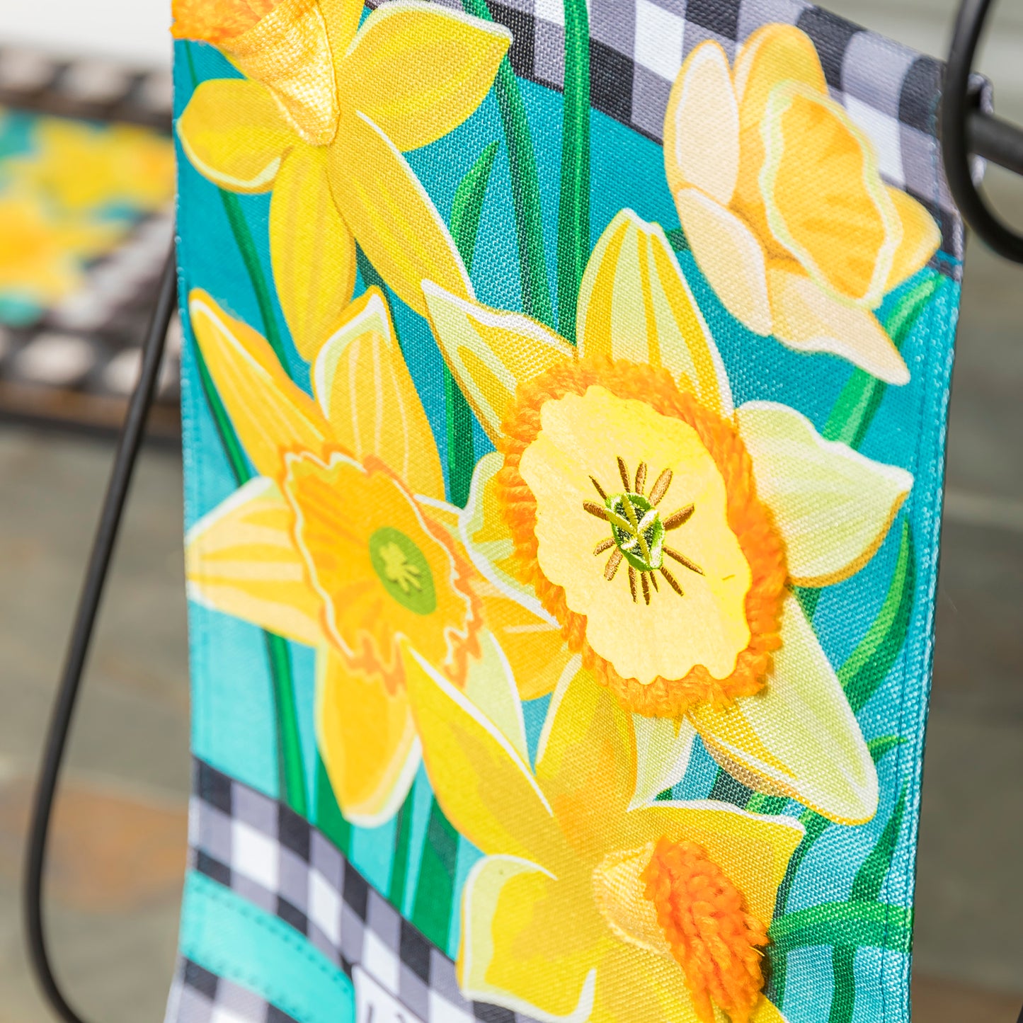Daffodil Garden Printed Burlap Garden Flag; Polyester 12.5"x18"