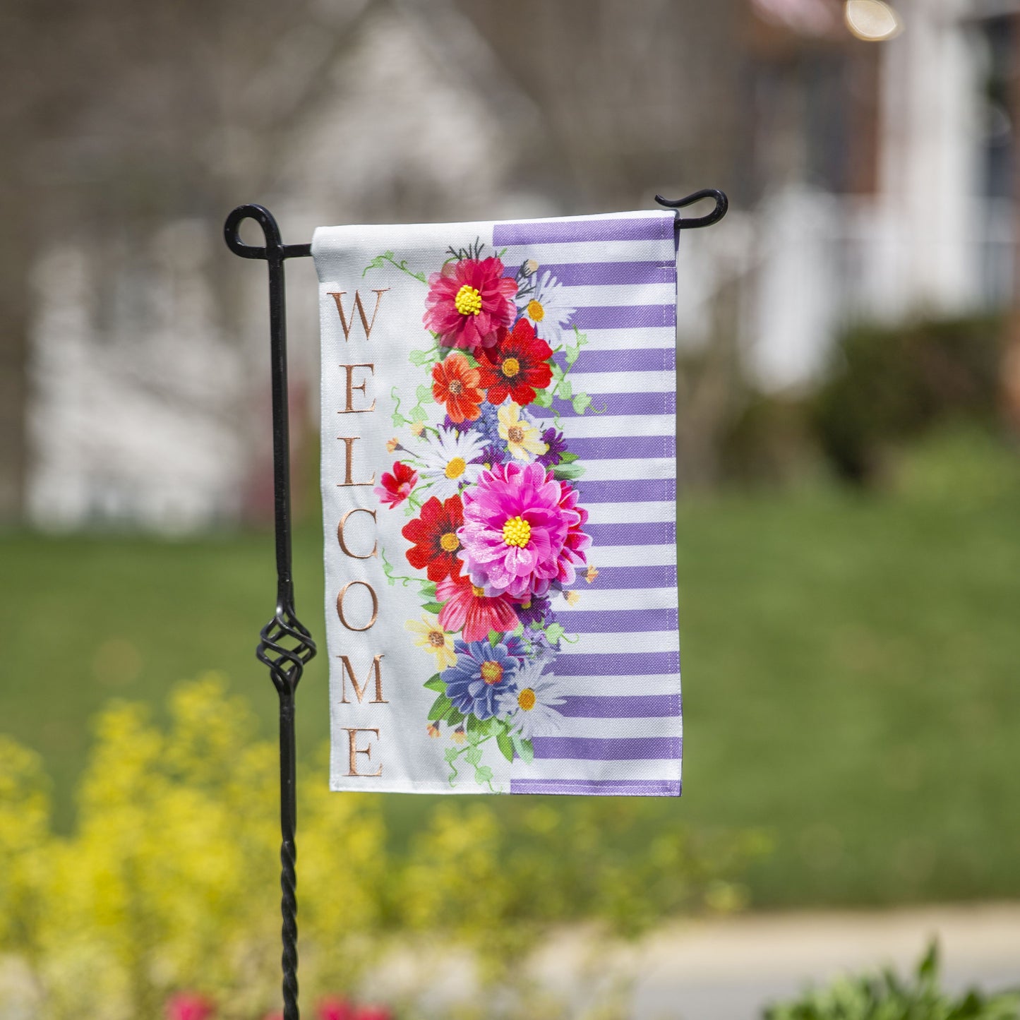 Divided Floral Garden Flag