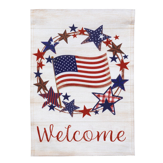 Americana Star Wreath Garden Flag