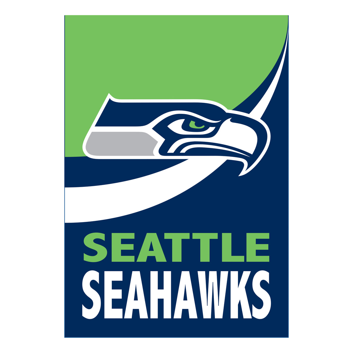 12.5"x18" Seattle Seahawks Double Sided Burlap Garden Flag