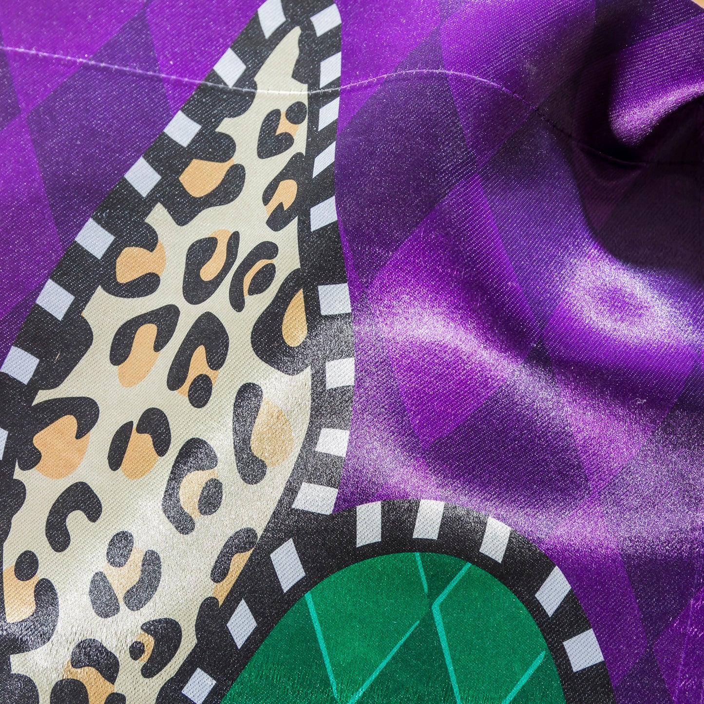 Animal Print Fleur de Lis Lustre Garden Flag