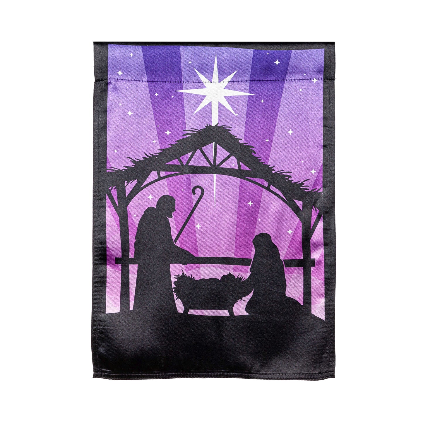 Nativity Lustre Garden Flag; Linen Polyester 12.5"x18"