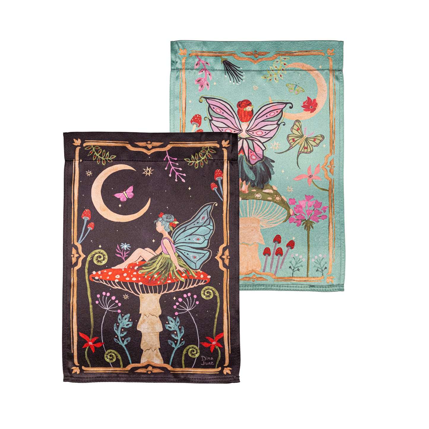 Fairy Wonderland Lustre Garden Flag; Polyester 12.5"x18"