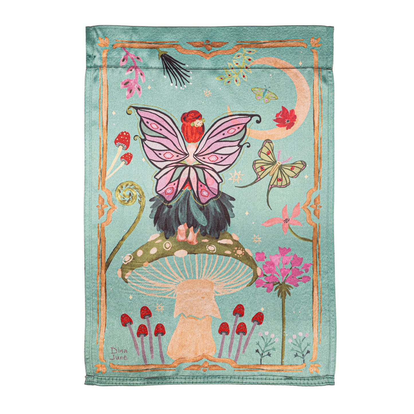 Fairy Wonderland Lustre Garden Flag; Polyester 12.5"x18"