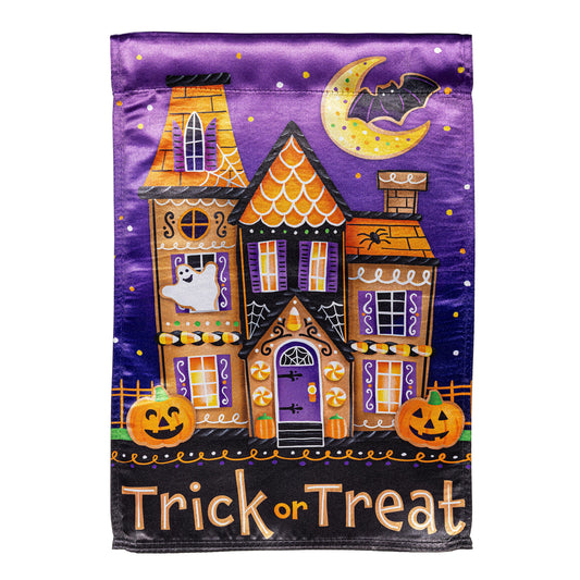 Trick or Sweets Lustre Garden Flag; Polyester 12.5"x18"