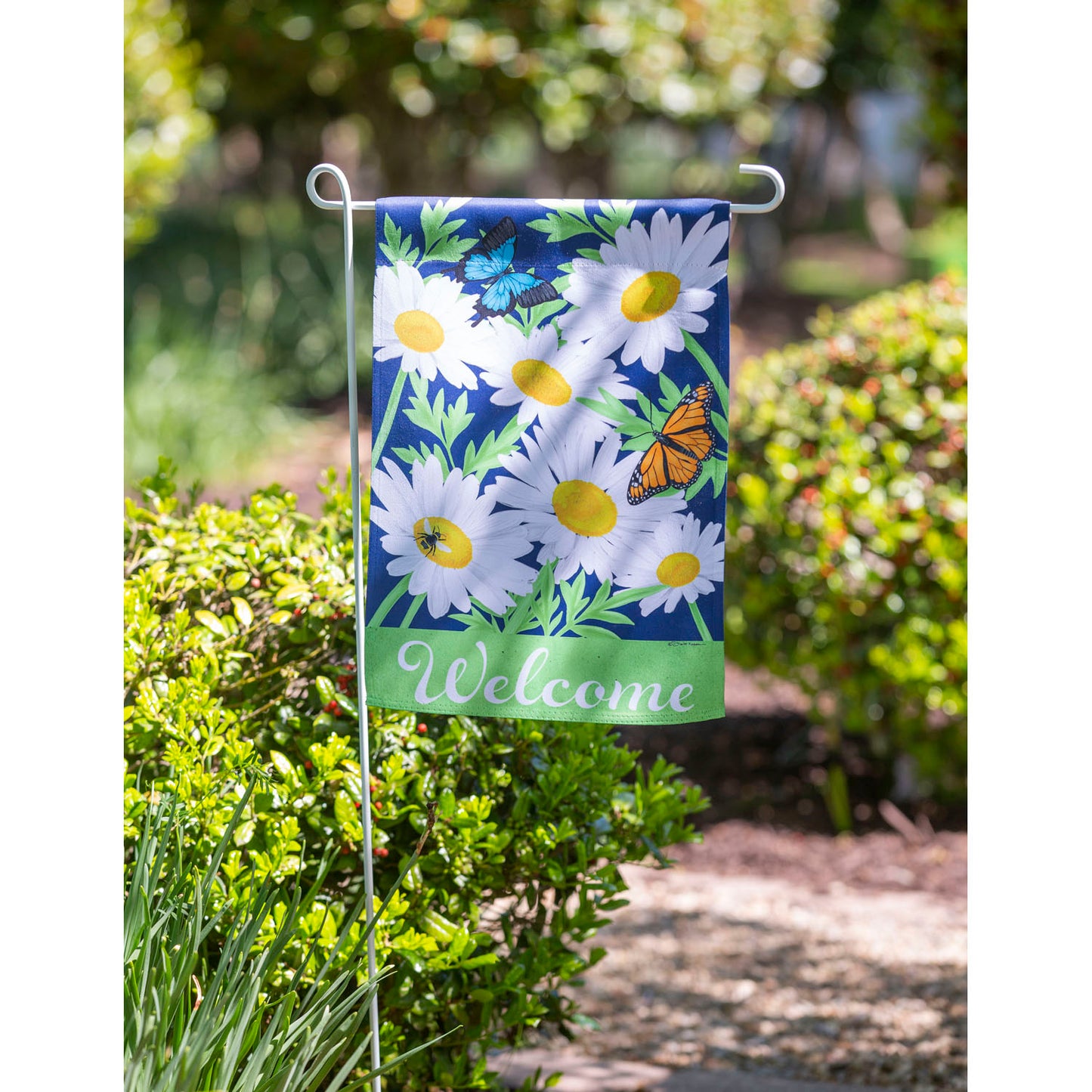 Daisy Garden Printed Suede Garden Flag; Polyester 12.5"x18"