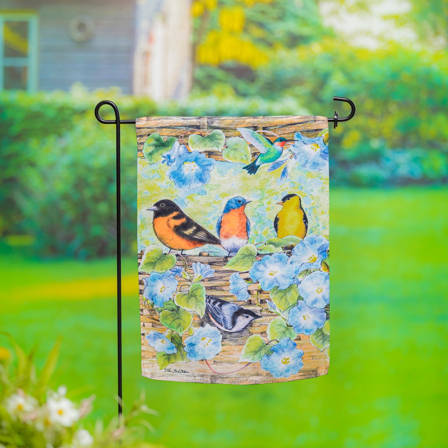 Spring Basket Bird Friends Garden Flag