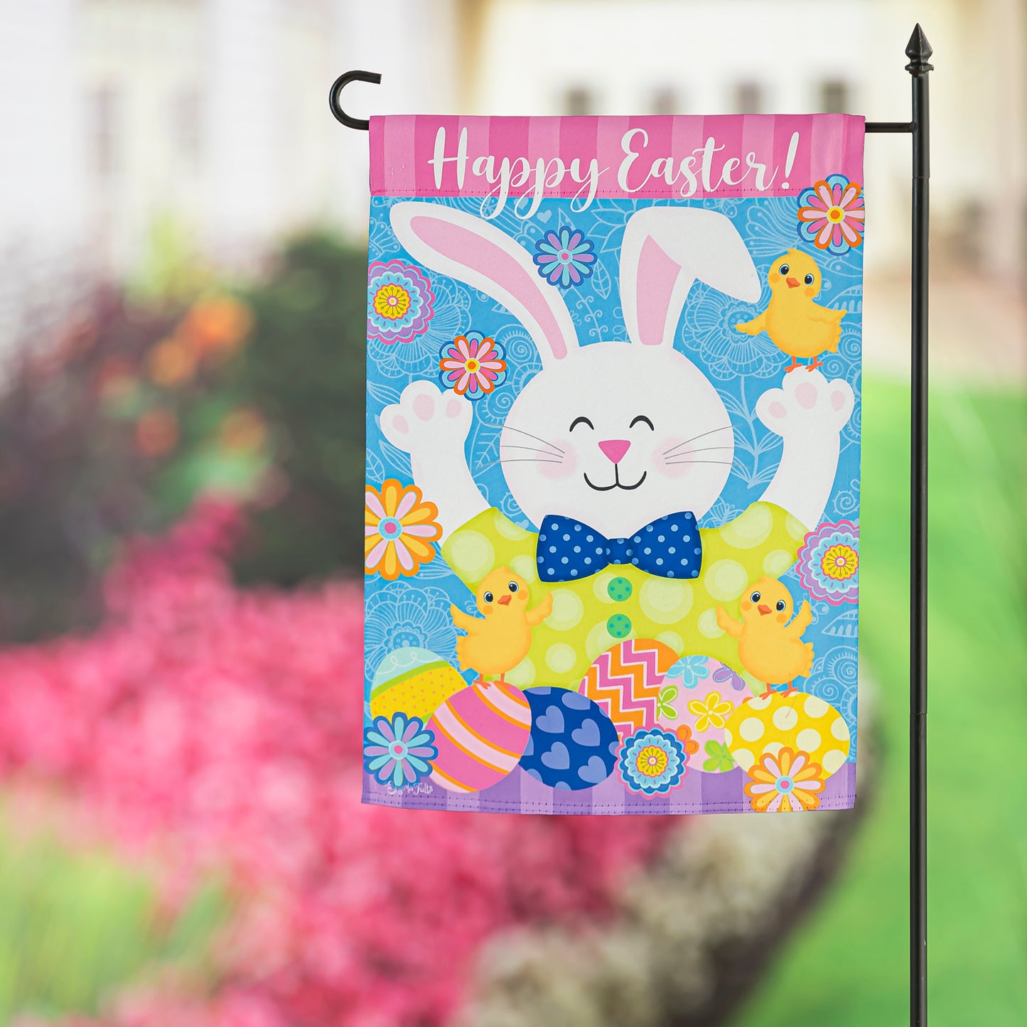 Easter Fun Printed Suede Garden Flag; Polyester 12.5"x18"