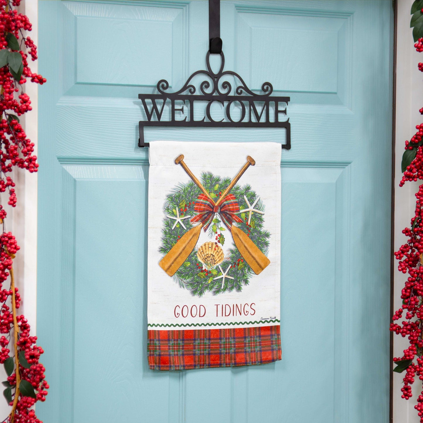 Good Tidings Printed Suede Garden Flag; Polyester 12.5"x18"