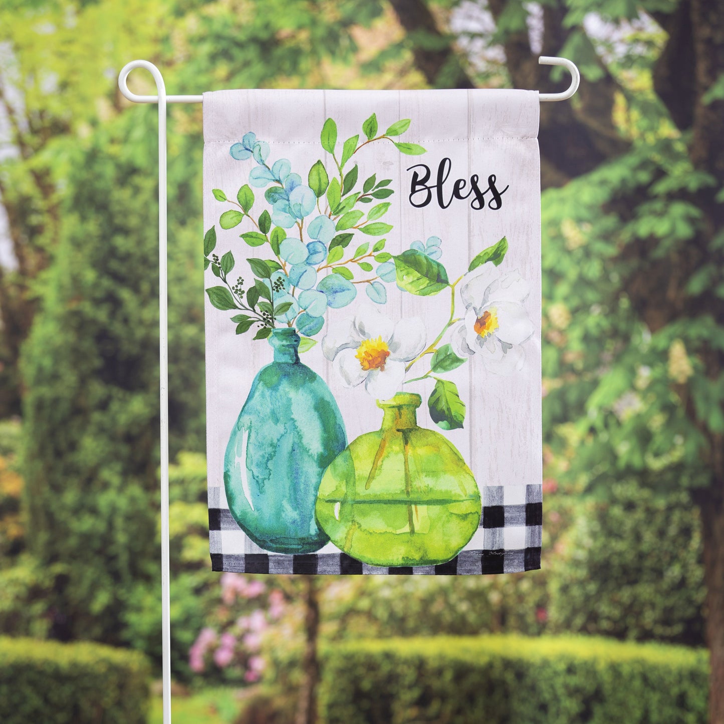 Eucalyptus Bouquet Printed Suede Garden Flag; Polyester 12.5"x18"