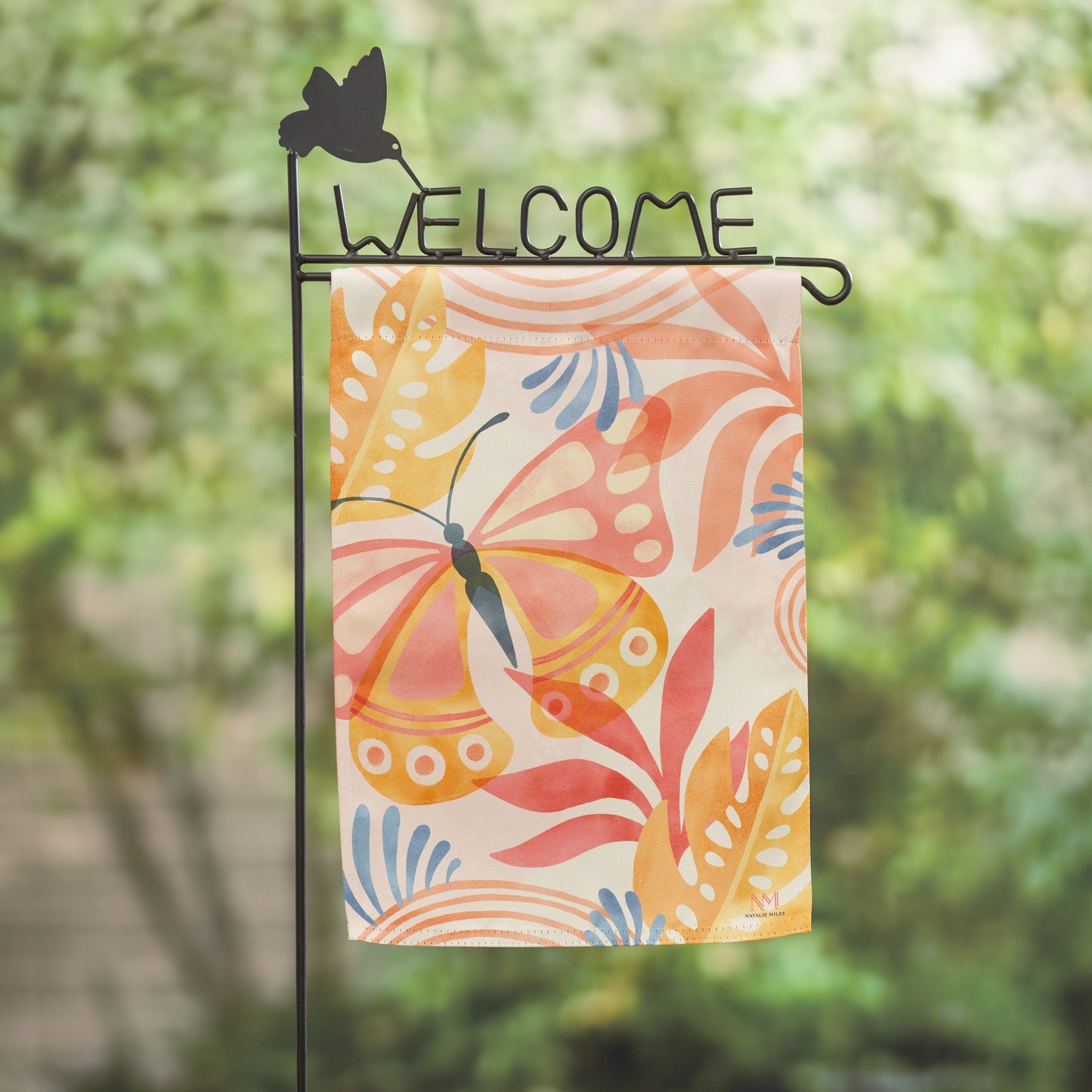 Watercolor Fun Printed Suede Garden Flag; Polyester 12.5"x18"