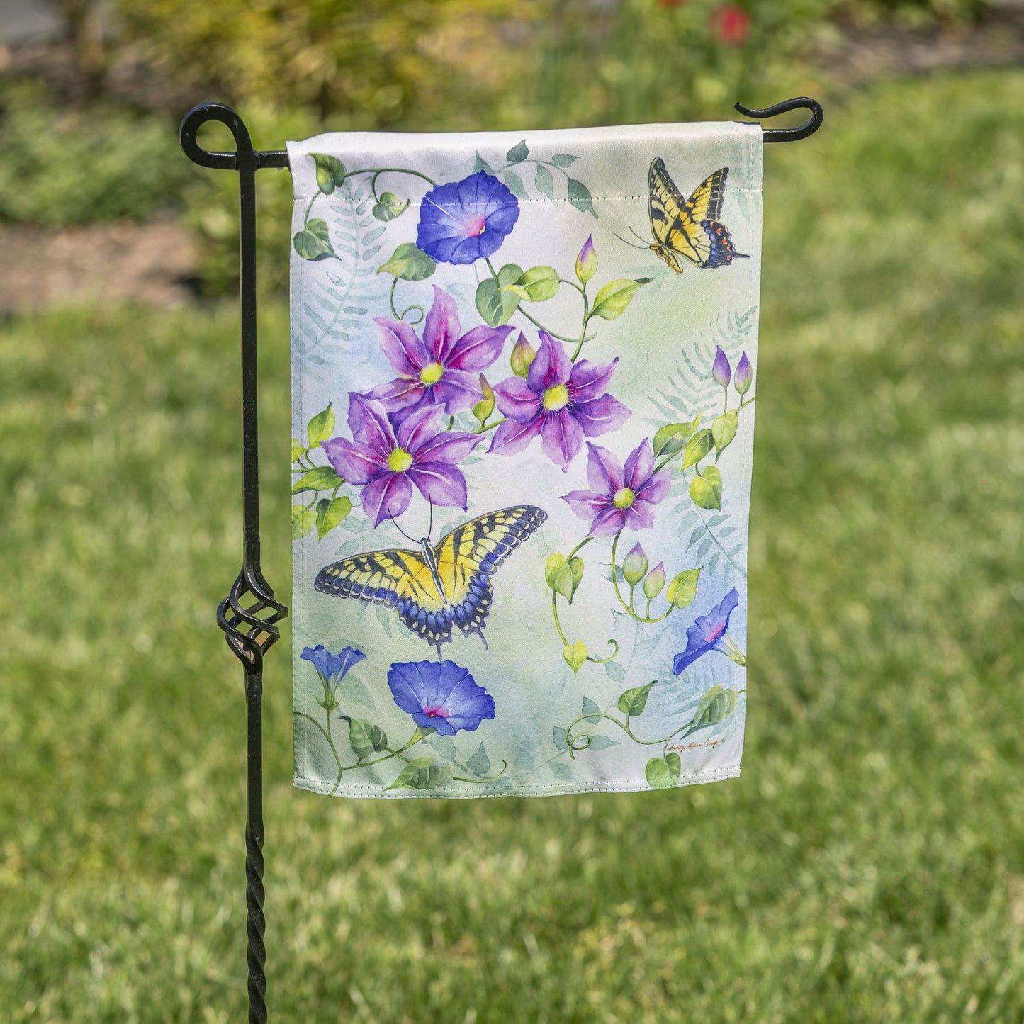 Trailing Vines & Butterflies Garden Flag