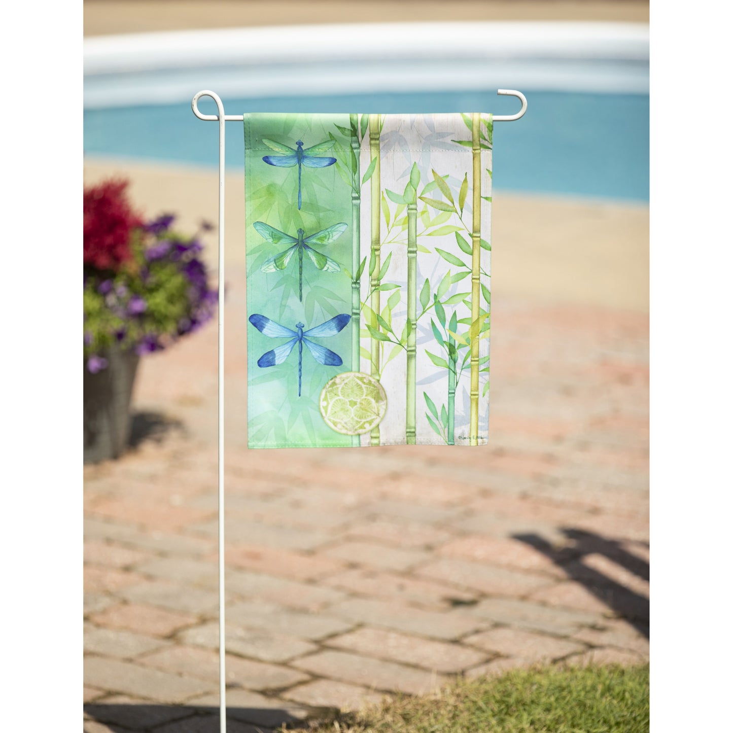 Bamboo Dragonfly Garden Flag