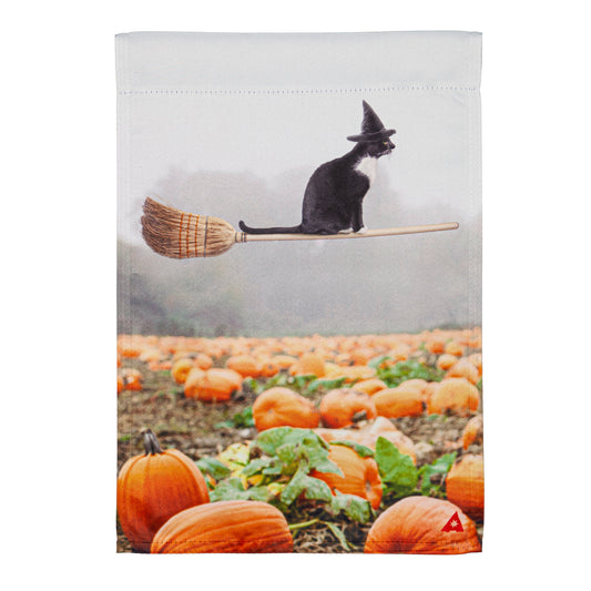 Flying Halloween Cat Garden Flag