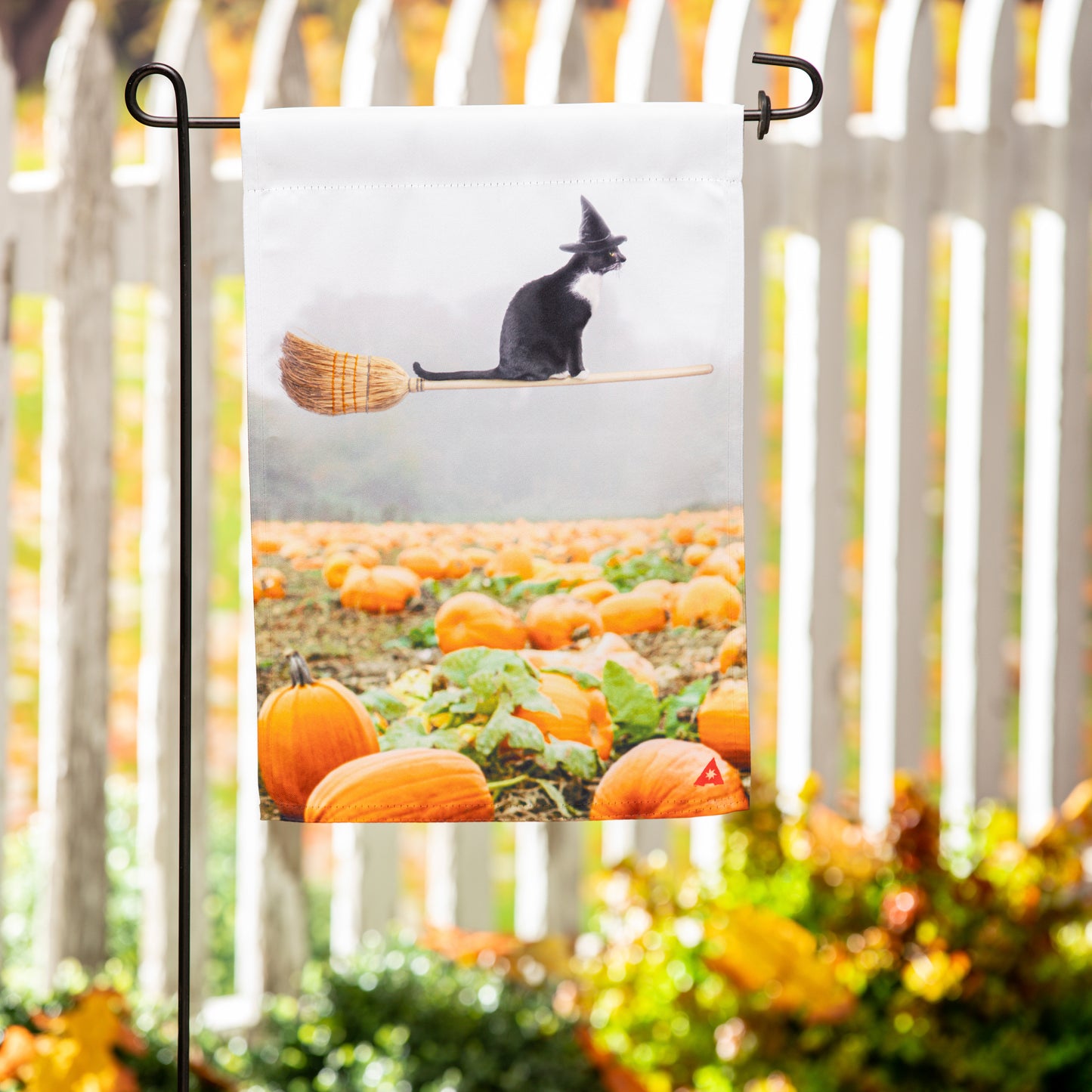 Flying Halloween Cat Garden Flag