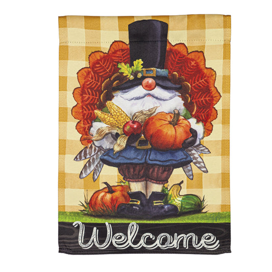 Gnome Thanksgiving Gathering Garden Flag