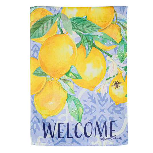 Lemon Tree Suede Garden Flag; Polyester 12.5"x18"