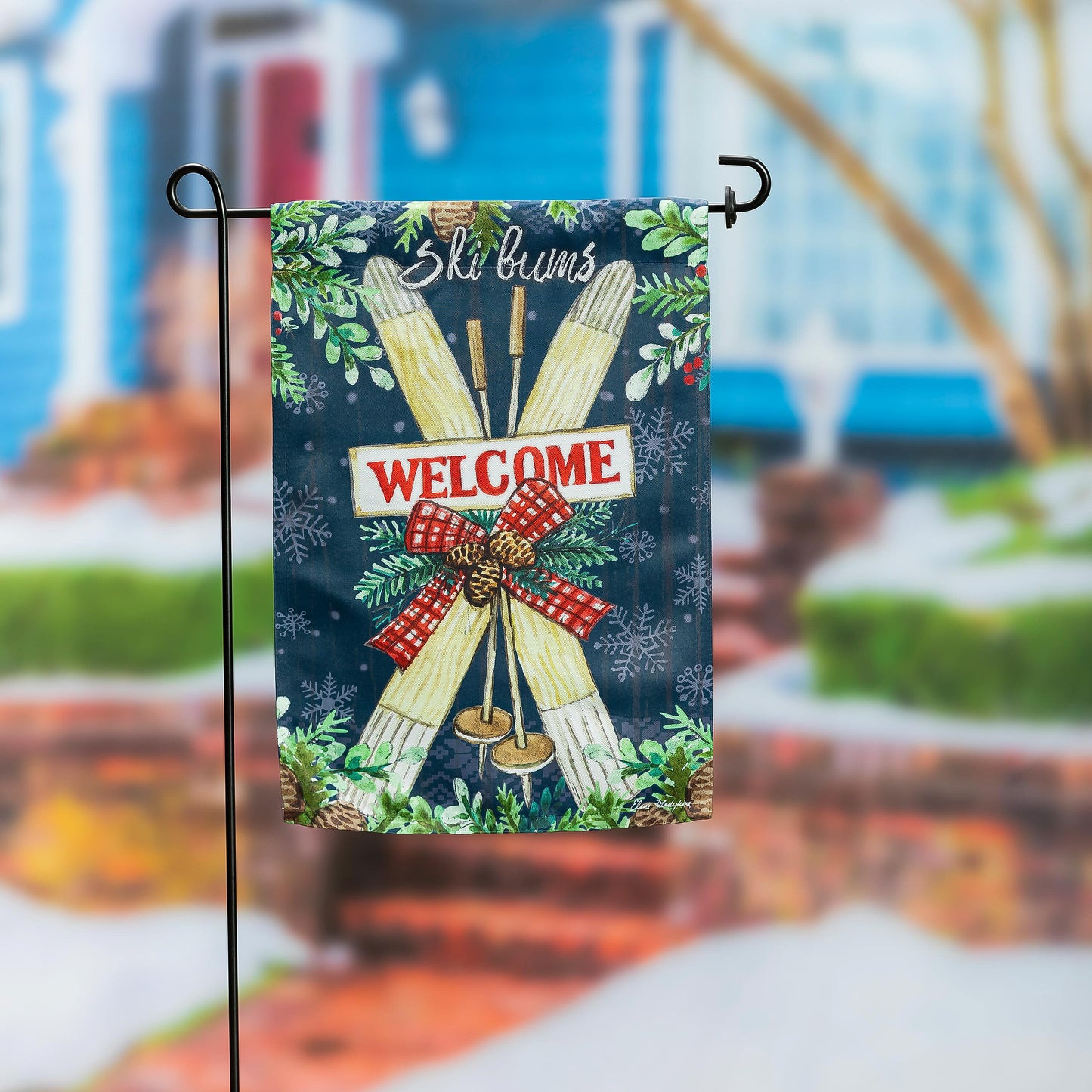 Ski Bum's Printed Suede Garden Flag; Polyester 12.5"x18"