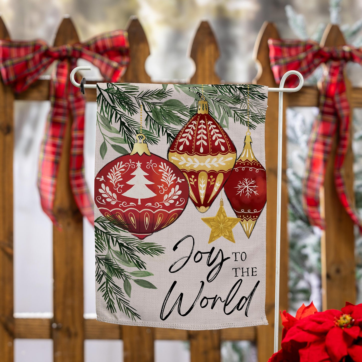 Joy to the World Ornaments Printed Suede Garden Flag; Polyester 12.5"x18"