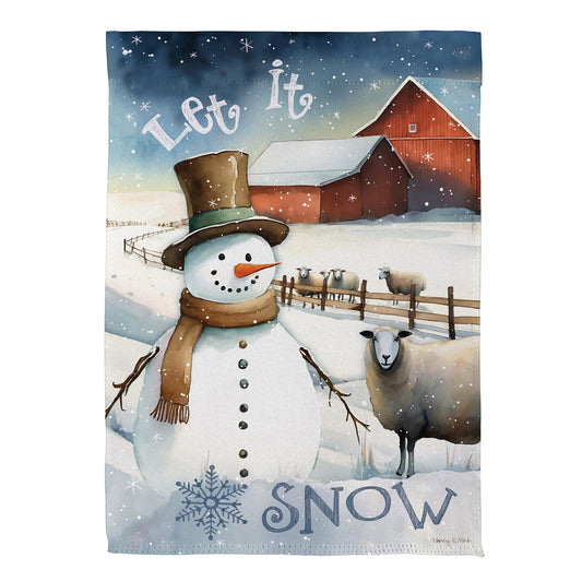 Winter Farm Printed Suede Garden Flag; Polyester 12.5"x18"
