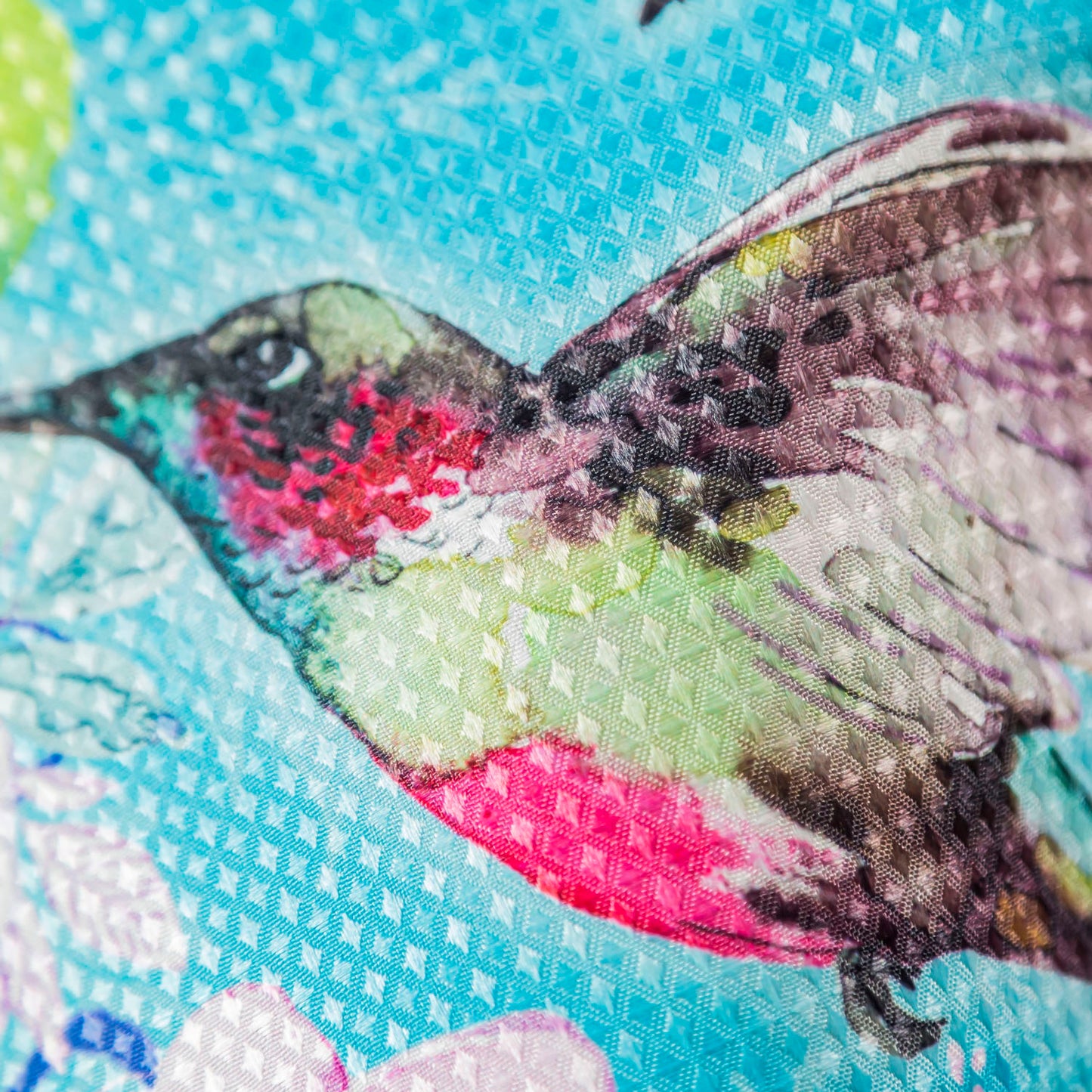 Bright Flowers and Hummingbirds Garden Flag