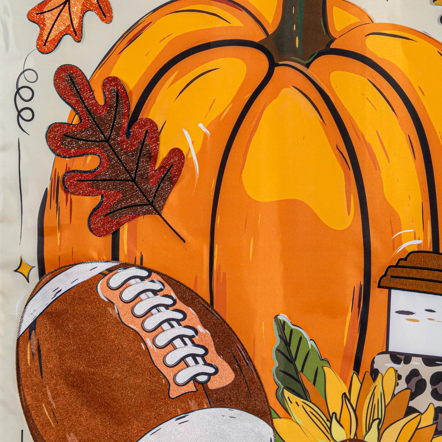 Tis' The Season Fall Applique House Flag; Polyester 28"x44"