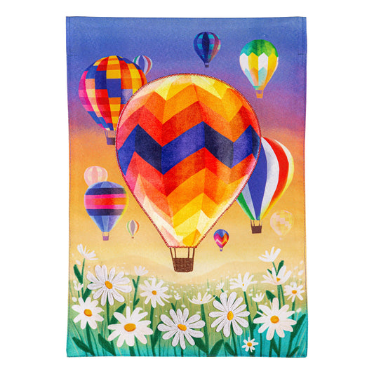 Hot Air Balloons Applique House Flag