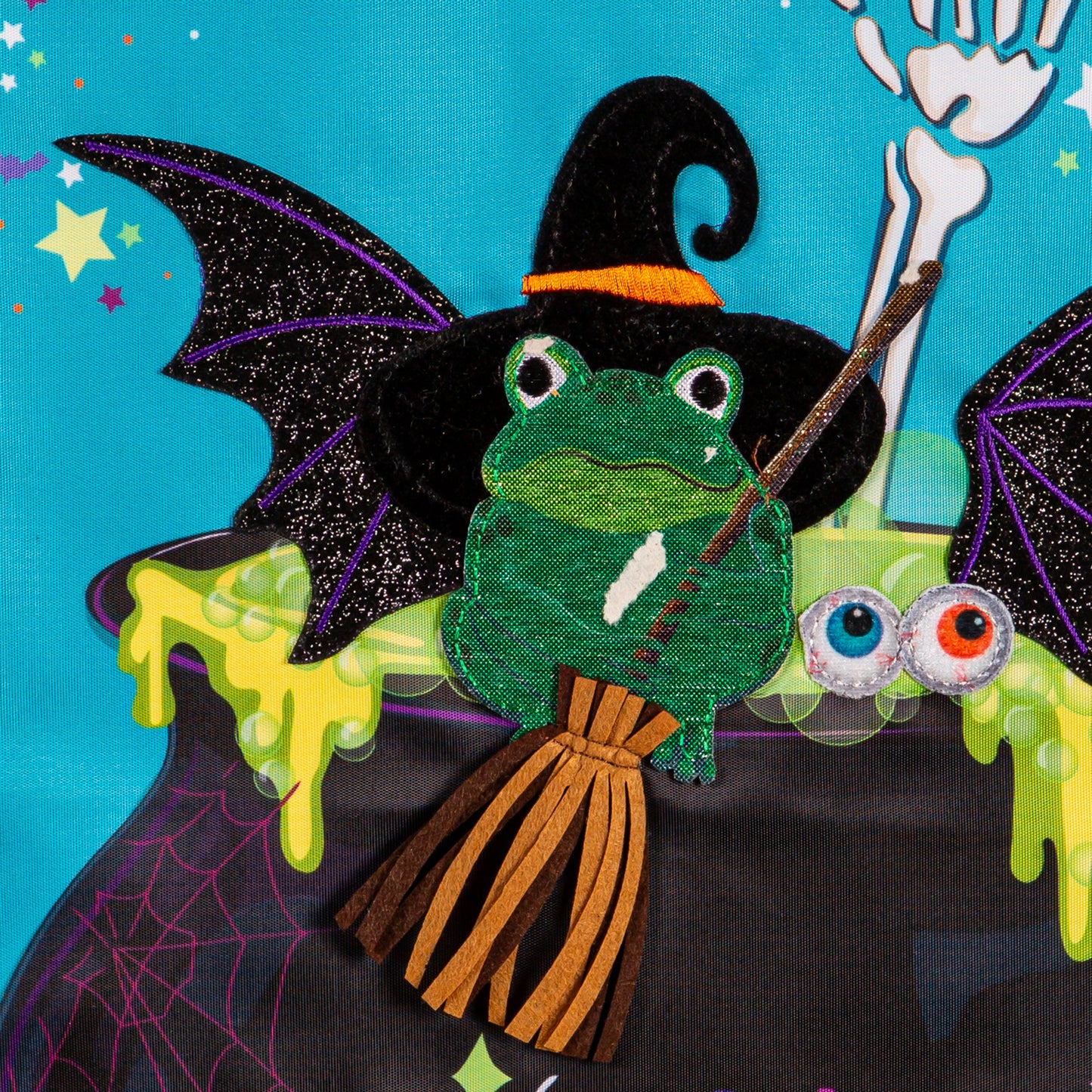 Croakus Pocus Printed/Applique House Flag; Polyester 28"x44"