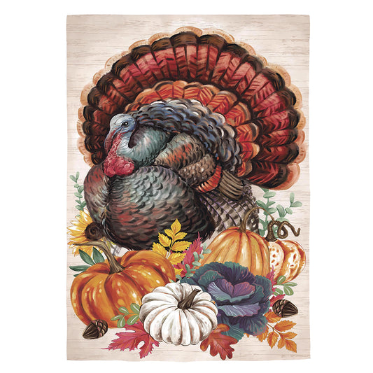 Elaborate Turkey Printed/Applique House Flag; Polyester 28"x44"