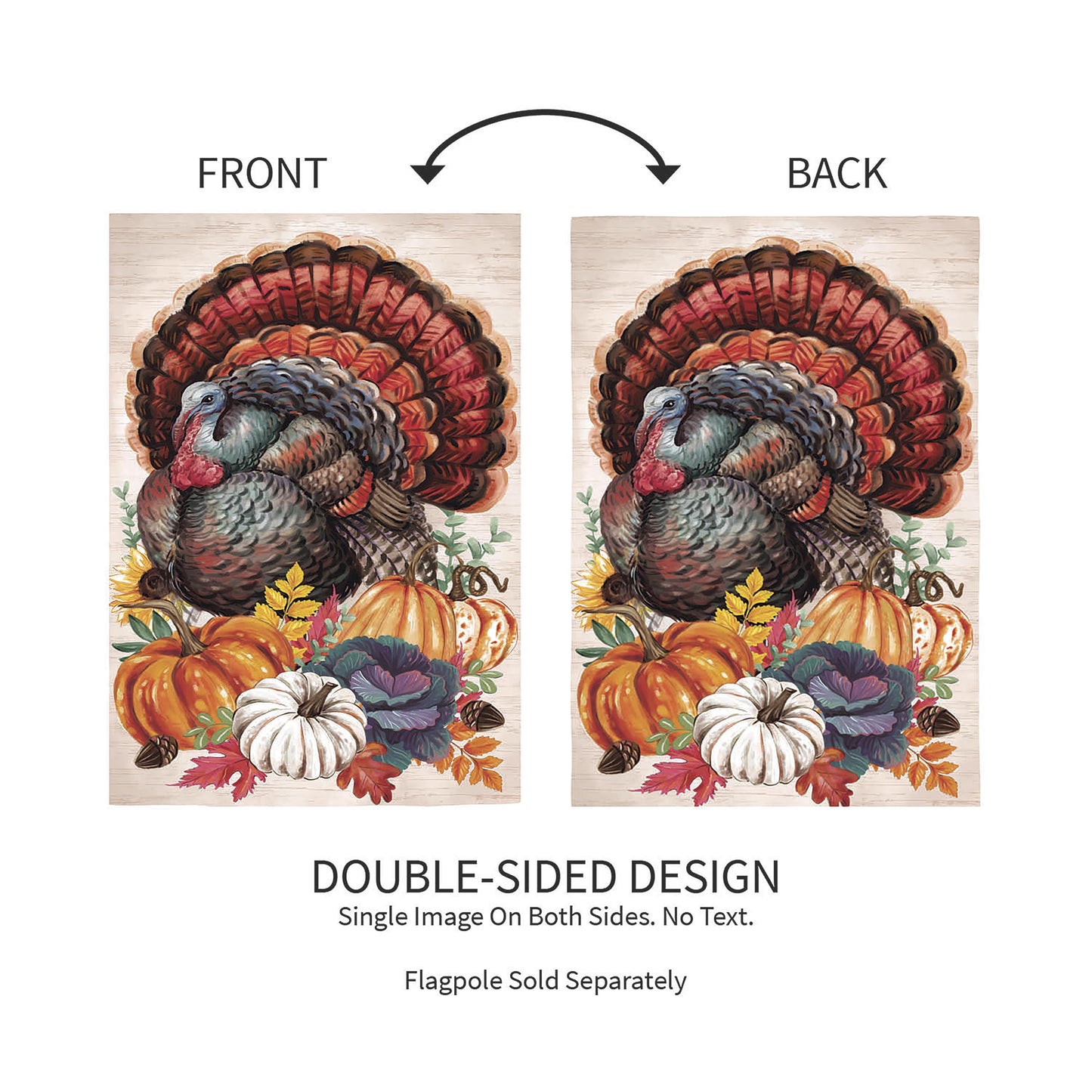 Elaborate Turkey Printed/Applique House Flag; Polyester 28"x44"