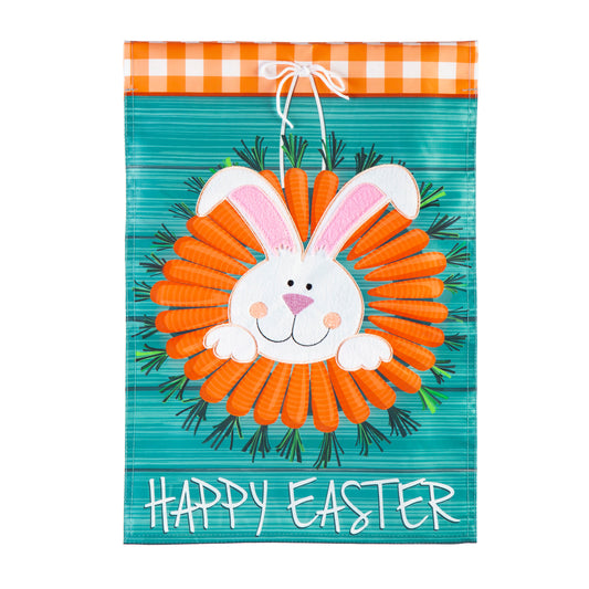 Carrot Wreath Garden Flag; Polyester 12.5"x18"
