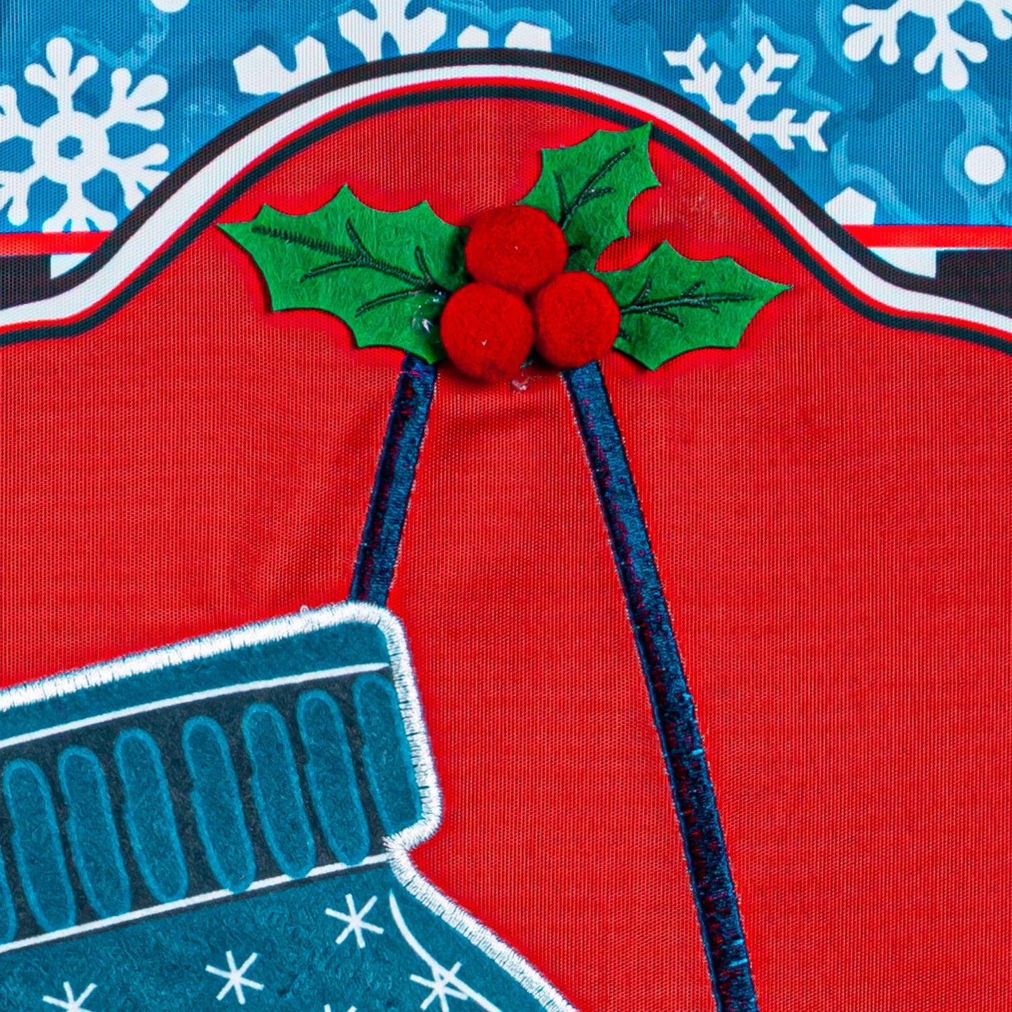 Patterned Winter Mittens Applique Garden Flag; Polyester 12.5"x18"