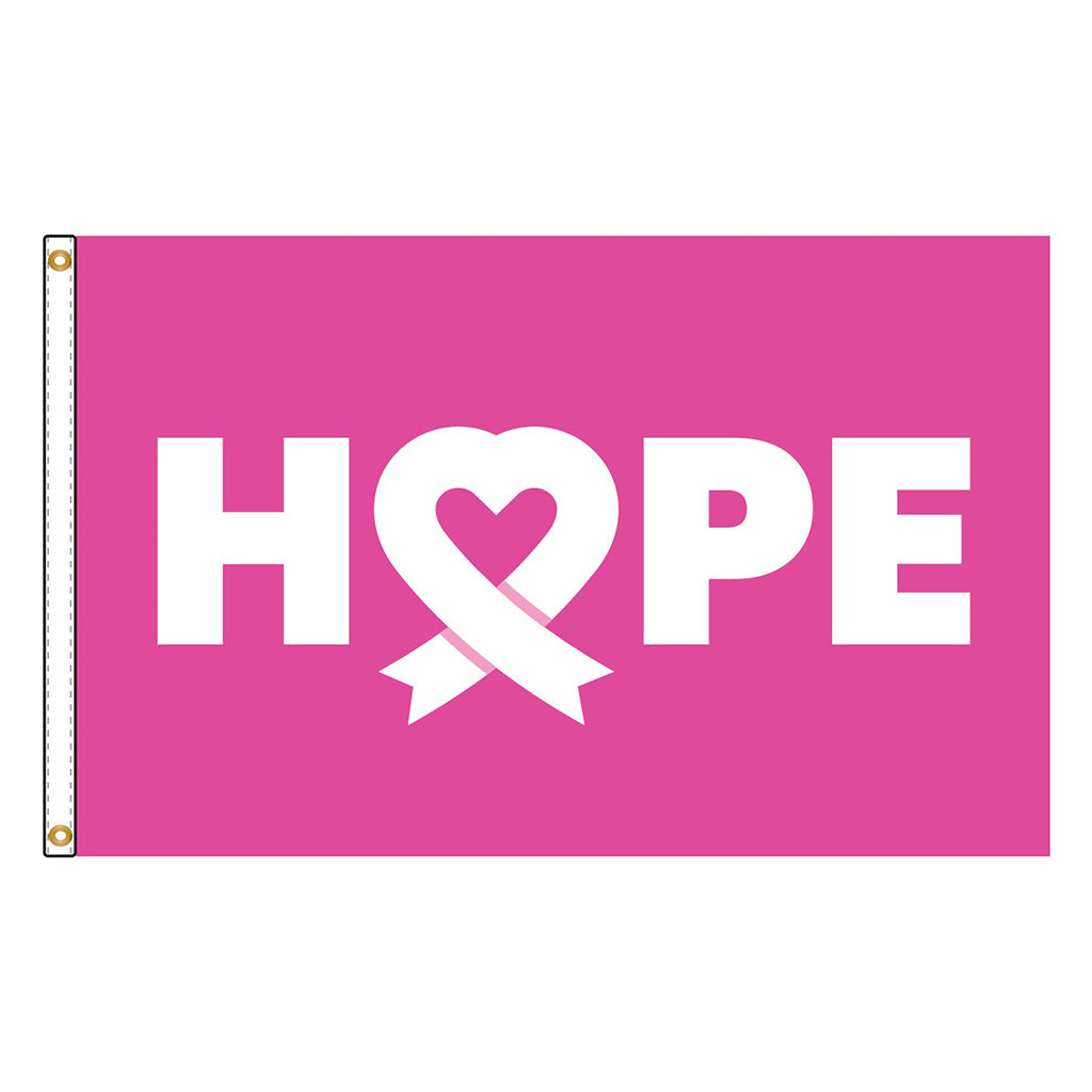 3x5 Breast Cancer Awareness Hope Flag; Nylon H&G