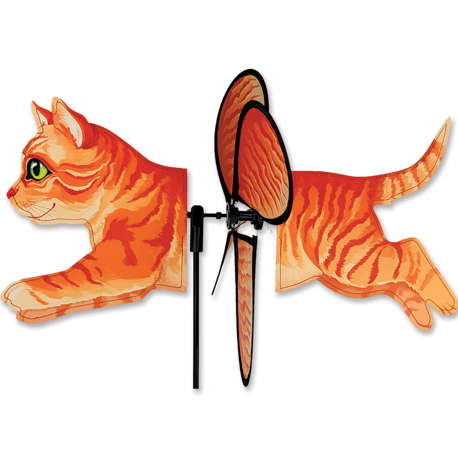 Orange Tabby Cat Petite Yard Art Spinner