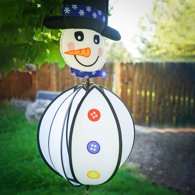 Winter Snowman with Hat Ball Spinner Windsock