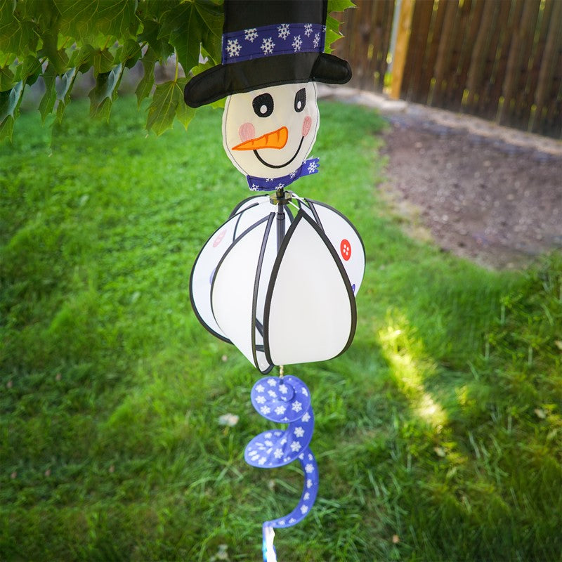 Winter Snowman with Hat Ball Spinner Windsock