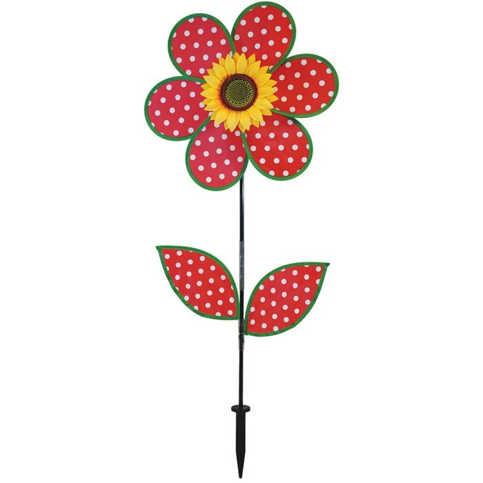 Polka Dot Sunflower Flower Spinner;