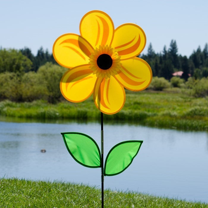 Yellow Sunflower Flower Spinner; 43"Tx19"Wx4"OD
