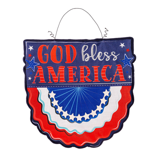 Patriotic God Bless America Estate Door Hanger