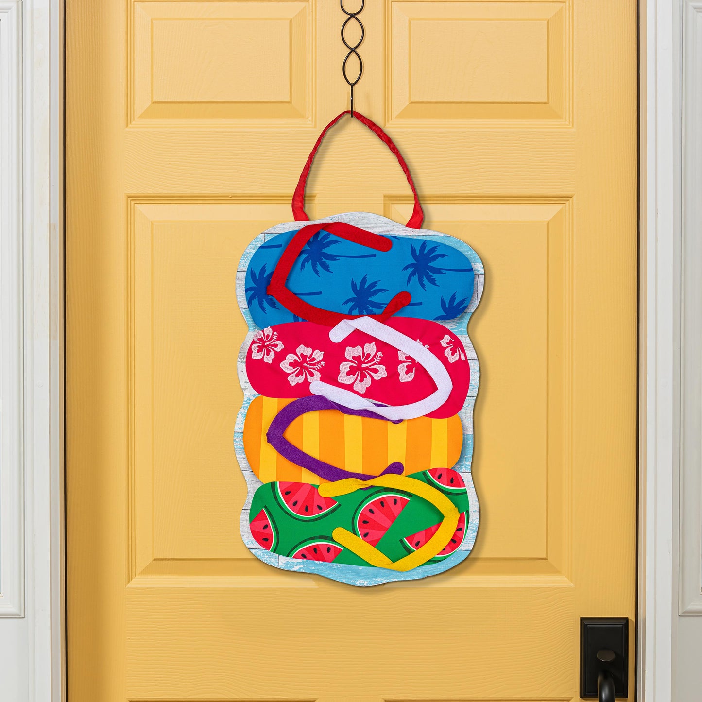 Summertime Stacked Flip Flops Door Decor