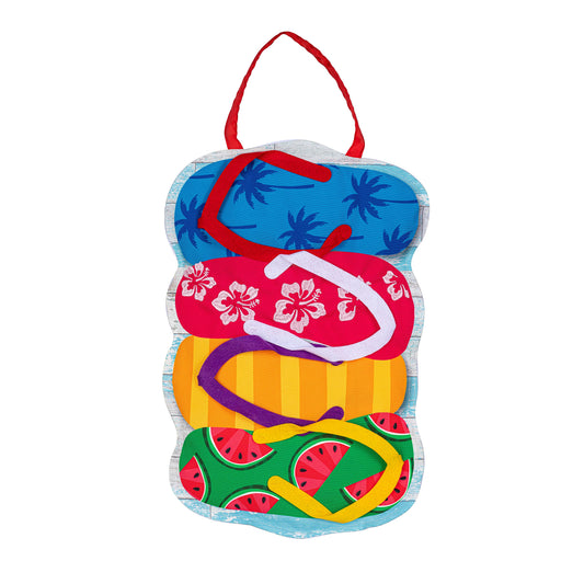 Summertime Stacked Flip Flops Door Decor