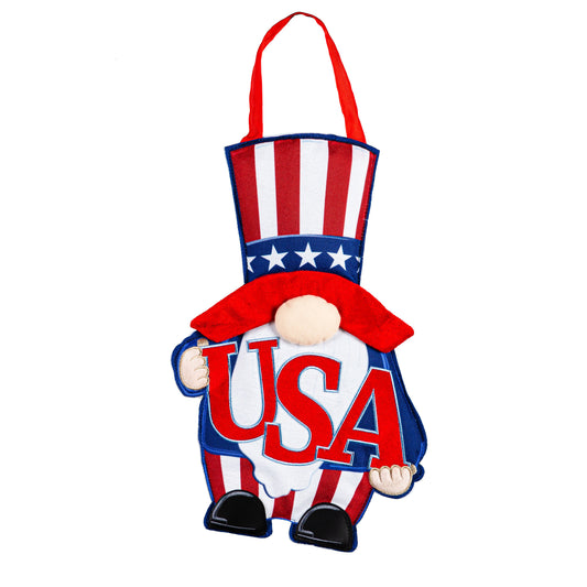 USA Patriotic Gnome Door Decor Hanger
