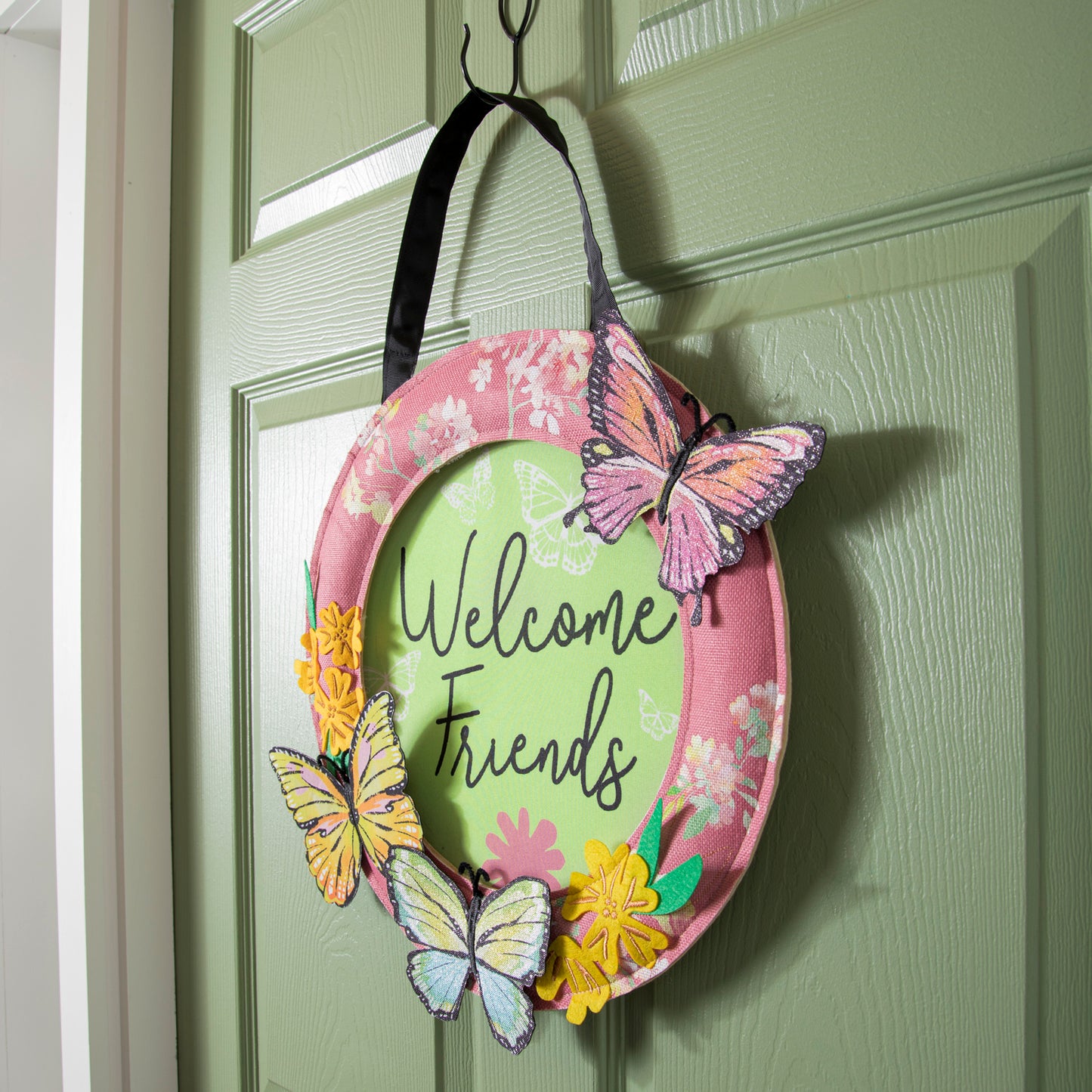 Welcome Friends Butterfly Door Hanger